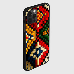 Чехол для iPhone 12 Pro Русский узор крестиком, цвет: 3D-черный — фото 2
