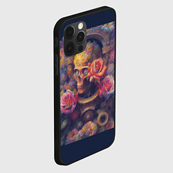Чехол для iPhone 12 Pro Череп и розы жизни, цвет: 3D-черный — фото 2