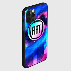 Чехол для iPhone 12 Pro Fiat неоновый космос, цвет: 3D-черный — фото 2