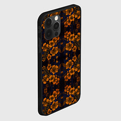 Чехол для iPhone 12 Pro Желто-оранжевые нежные цветы, цвет: 3D-черный — фото 2