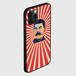 Чехол для iPhone 12 Pro Сталин полигональный, цвет: 3D-черный — фото 2
