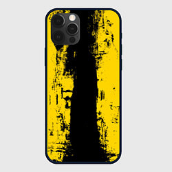 Чехол для iPhone 12 Pro Вертикальная черно-желтая полоса Cyberpunk 2077, цвет: 3D-черный