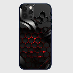 Чехол iPhone 12 Pro Металлические пластины и красные плиты