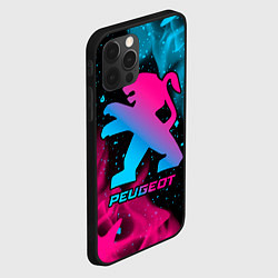 Чехол для iPhone 12 Pro Peugeot - neon gradient, цвет: 3D-черный — фото 2