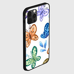Чехол для iPhone 12 Pro Стая водных бабочек, цвет: 3D-черный — фото 2