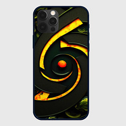 Чехол для iPhone 12 Pro Круговорот текстур, цвет: 3D-черный