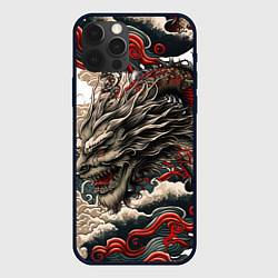 Чехол для iPhone 12 Pro Тату дракона в стиле Ирезуми, цвет: 3D-черный
