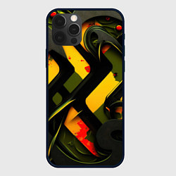 Чехол для iPhone 12 Pro Оранжевые полосы, цвет: 3D-черный