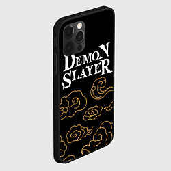 Чехол для iPhone 12 Pro Demon Slayer anime clouds, цвет: 3D-черный — фото 2