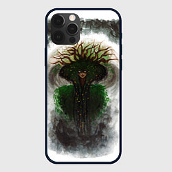 Чехол для iPhone 12 Pro Ведьма из леса на фоне еловых ветвей, цвет: 3D-черный