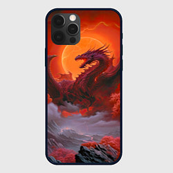Чехол для iPhone 12 Pro Дракон и кровавая луна, цвет: 3D-черный