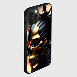 Чехол для iPhone 12 Pro Череп самурая в маске, цвет: 3D-черный — фото 2