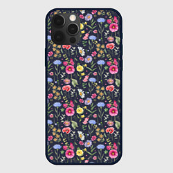 Чехол для iPhone 12 Pro Цветочная феерия, цвет: 3D-черный