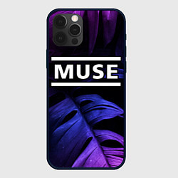 Чехол для iPhone 12 Pro Muse neon monstera, цвет: 3D-черный