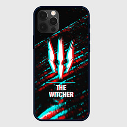 Чехол для iPhone 12 Pro The Witcher в стиле glitch и баги графики на темно, цвет: 3D-черный