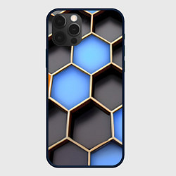 Чехол для iPhone 12 Pro Гексагон, цвет: 3D-черный