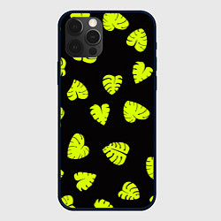 Чехол для iPhone 12 Pro Листья - Монстера, цвет: 3D-черный