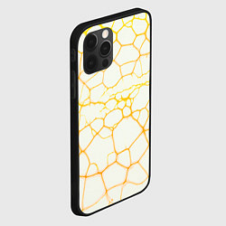 Чехол для iPhone 12 Pro Жёлтые разломы, цвет: 3D-черный — фото 2