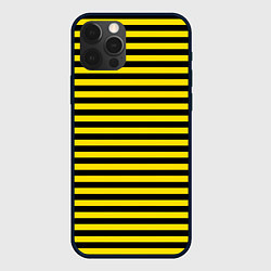 Чехол для iPhone 12 Pro Черно-желтые осиные полосы, цвет: 3D-черный