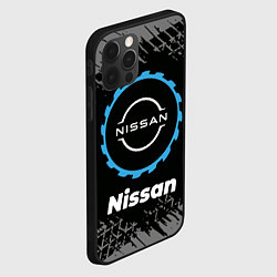 Чехол для iPhone 12 Pro Nissan в стиле Top Gear со следами шин на фоне, цвет: 3D-черный — фото 2