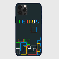 Чехол для iPhone 12 Pro Tetris neon, цвет: 3D-черный