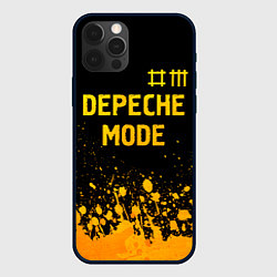 Чехол для iPhone 12 Pro Depeche Mode - gold gradient: символ сверху, цвет: 3D-черный