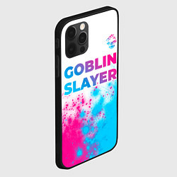 Чехол для iPhone 12 Pro Goblin Slayer neon gradient style: символ сверху, цвет: 3D-черный — фото 2