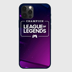 Чехол для iPhone 12 Pro League of Legends gaming champion: рамка с лого и, цвет: 3D-черный
