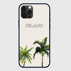 Чехол для iPhone 12 Pro Пальмы island, цвет: 3D-черный