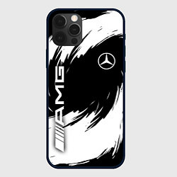 Чехол для iPhone 12 Pro Mercedes benz - white color, цвет: 3D-черный