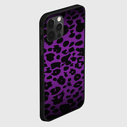 Чехол для iPhone 12 Pro Фиолетовый леопард, цвет: 3D-черный — фото 2