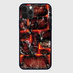 Чехол для iPhone 12 Pro Камни в пылающей лаве, цвет: 3D-черный