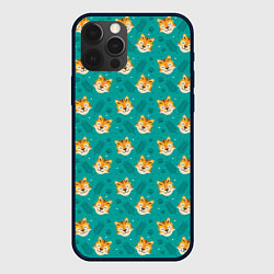 Чехол для iPhone 12 Pro Милый тигр паттерн, цвет: 3D-черный