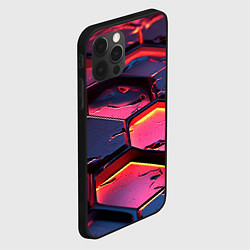 Чехол для iPhone 12 Pro Розовые наносоты, цвет: 3D-черный — фото 2