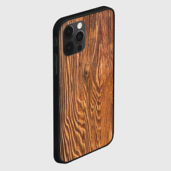 Чехол для iPhone 12 Pro Текстура дерева, цвет: 3D-черный — фото 2