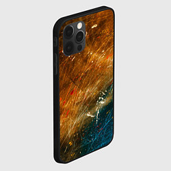 Чехол для iPhone 12 Pro Оранжевые и синие краски, цвет: 3D-черный — фото 2