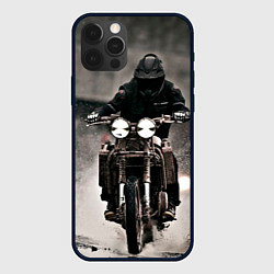 Чехол для iPhone 12 Pro Мотоцикл в дождь, цвет: 3D-черный