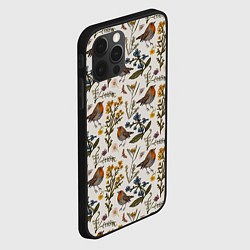 Чехол для iPhone 12 Pro Птицы малиновки и зверобой, цвет: 3D-черный — фото 2