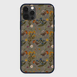 Чехол для iPhone 12 Pro Малиновки и зверобой, цвет: 3D-черный