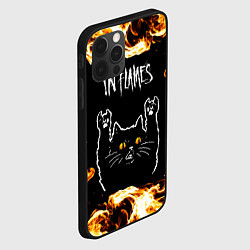 Чехол для iPhone 12 Pro In Flames рок кот и огонь, цвет: 3D-черный — фото 2