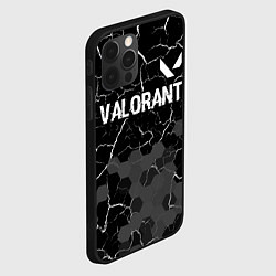 Чехол для iPhone 12 Pro Valorant glitch на темном фоне: символ сверху, цвет: 3D-черный — фото 2