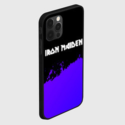 Чехол для iPhone 12 Pro Iron Maiden purple grunge, цвет: 3D-черный — фото 2