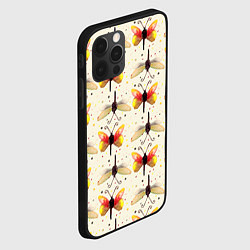 Чехол для iPhone 12 Pro Стрекозы и бабочки, цвет: 3D-черный — фото 2