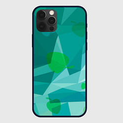 Чехол для iPhone 12 Pro Листочки и треугольники, цвет: 3D-черный