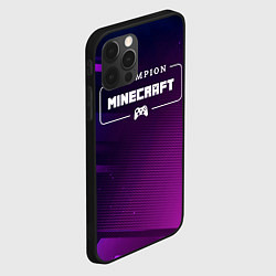 Чехол для iPhone 12 Pro Minecraft gaming champion: рамка с лого и джойстик, цвет: 3D-черный — фото 2