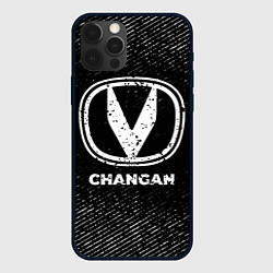 Чехол для iPhone 12 Pro Changan с потертостями на темном фоне, цвет: 3D-черный