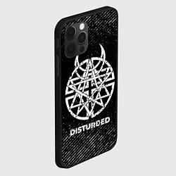 Чехол для iPhone 12 Pro Disturbed с потертостями на темном фоне, цвет: 3D-черный — фото 2