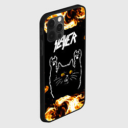 Чехол для iPhone 12 Pro Slayer рок кот и огонь, цвет: 3D-черный — фото 2