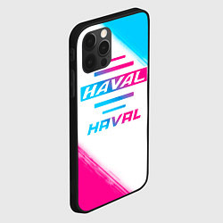 Чехол для iPhone 12 Pro Haval neon gradient style, цвет: 3D-черный — фото 2