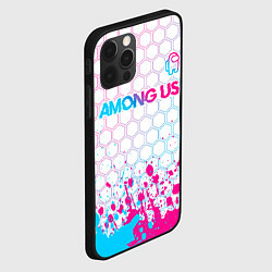 Чехол для iPhone 12 Pro Among Us neon gradient style: символ сверху, цвет: 3D-черный — фото 2